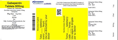 Gabapentin Tablets 600mg Tablets